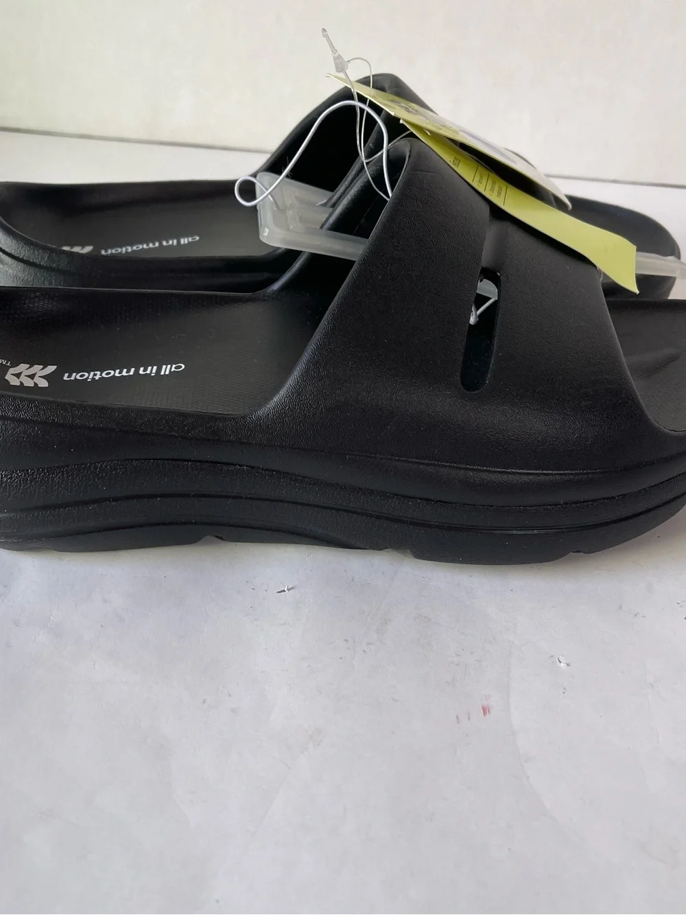 all in motion Black Slip-On Comfort Slides